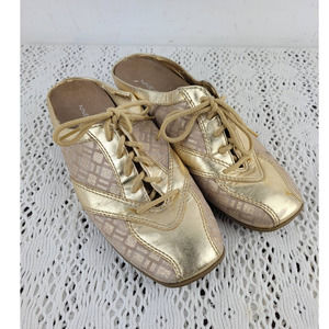Nine West Gold Slip On Fashion Sneakers Shoes US Women's Size 7.5